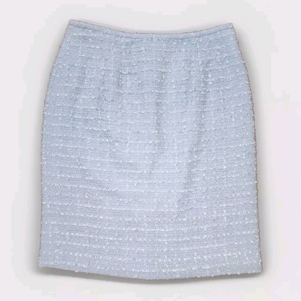Vintage Le Suit Tweed Skirt In Blue Periwinkle -  Size 4p